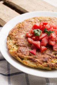 Wegańska tortilla espanola z boczniakami i pietruszką